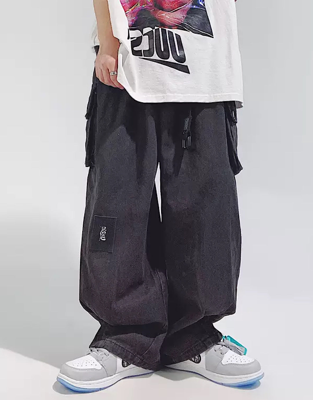 【UUCSCC】Folded black balloon pants  US0012