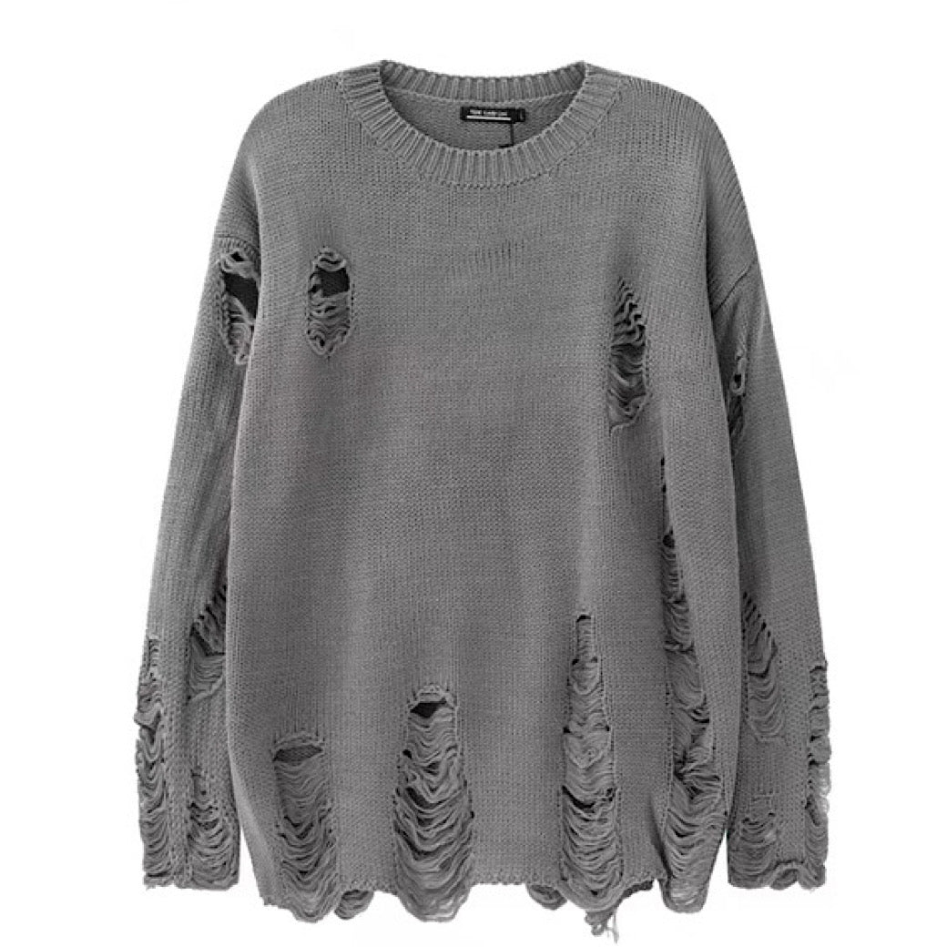 damage knit sweater  US1310