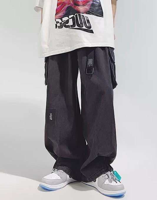 【UUCSCC】Folded black balloon pants  US0012