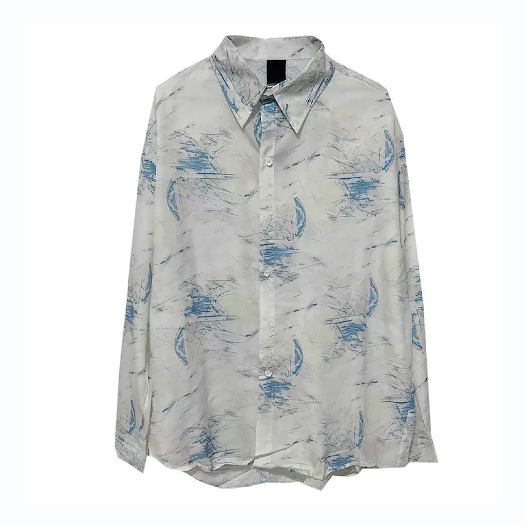 blue effect shirt  US1092