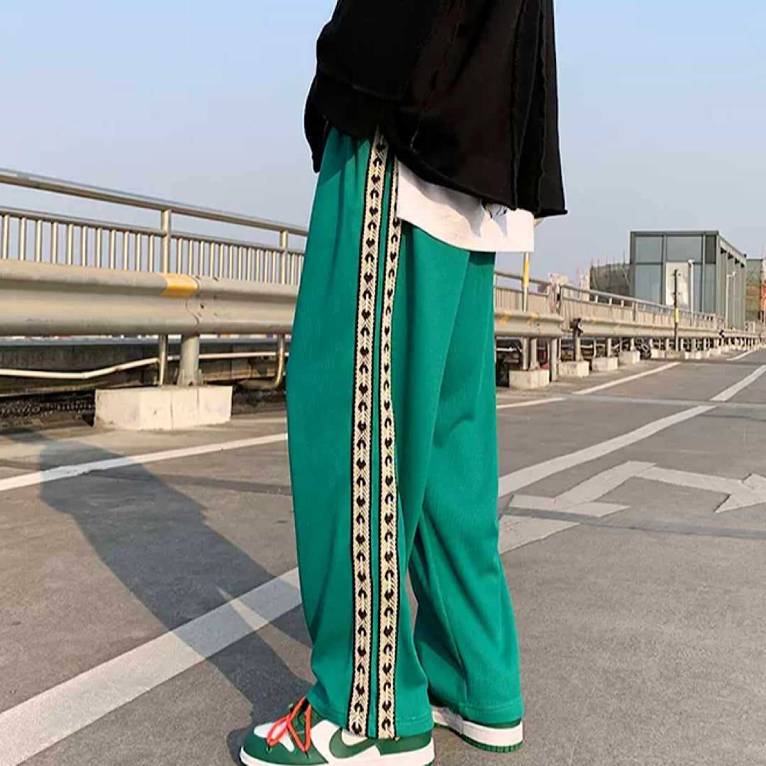 white double line pants  US1598