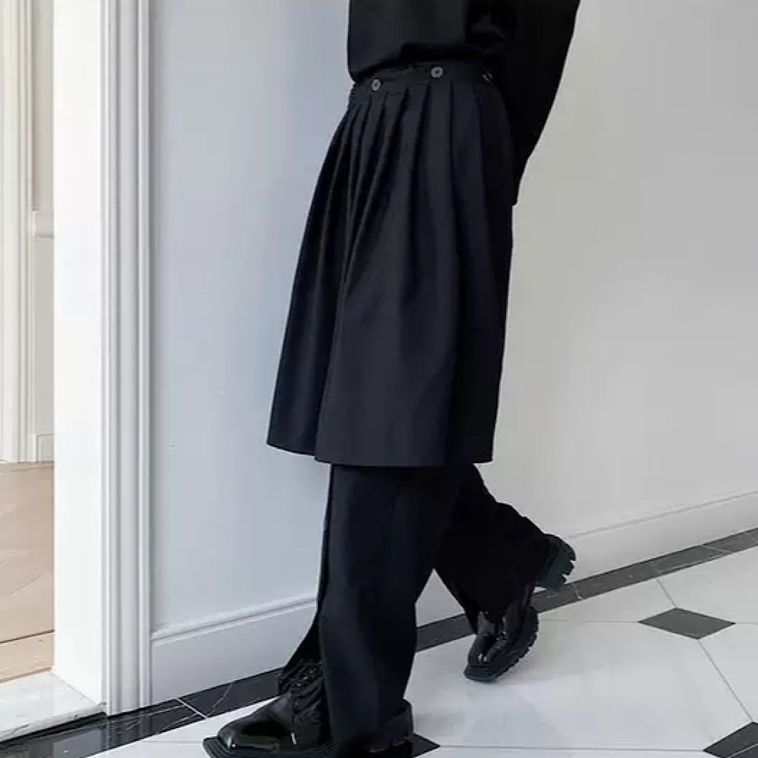 dark straight wide pants  US1012