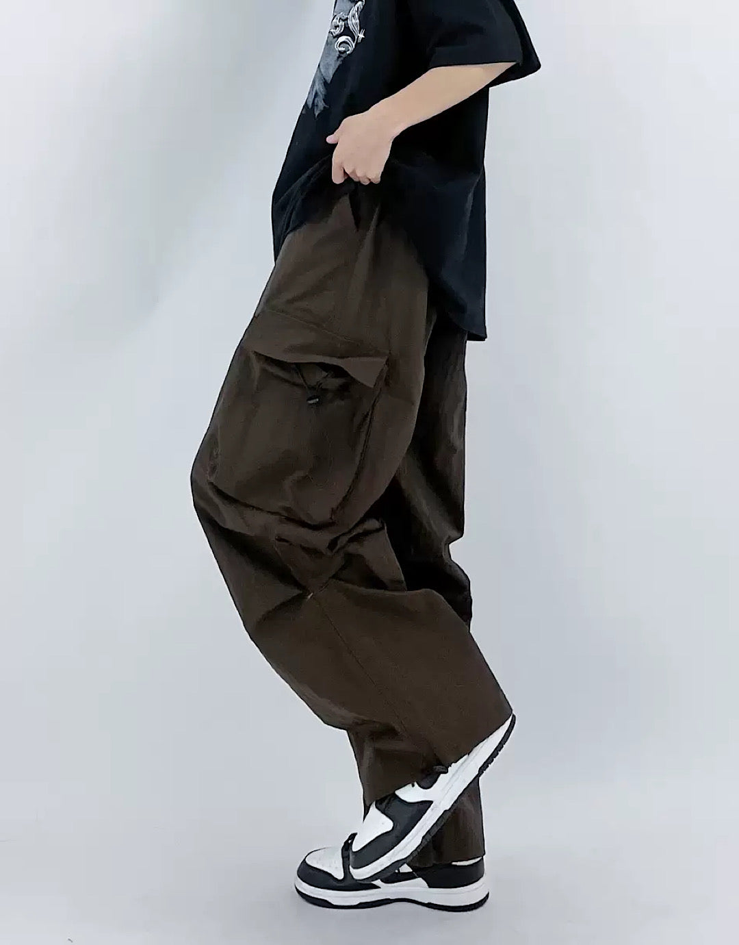 loose silhouette cargo pants  US1375