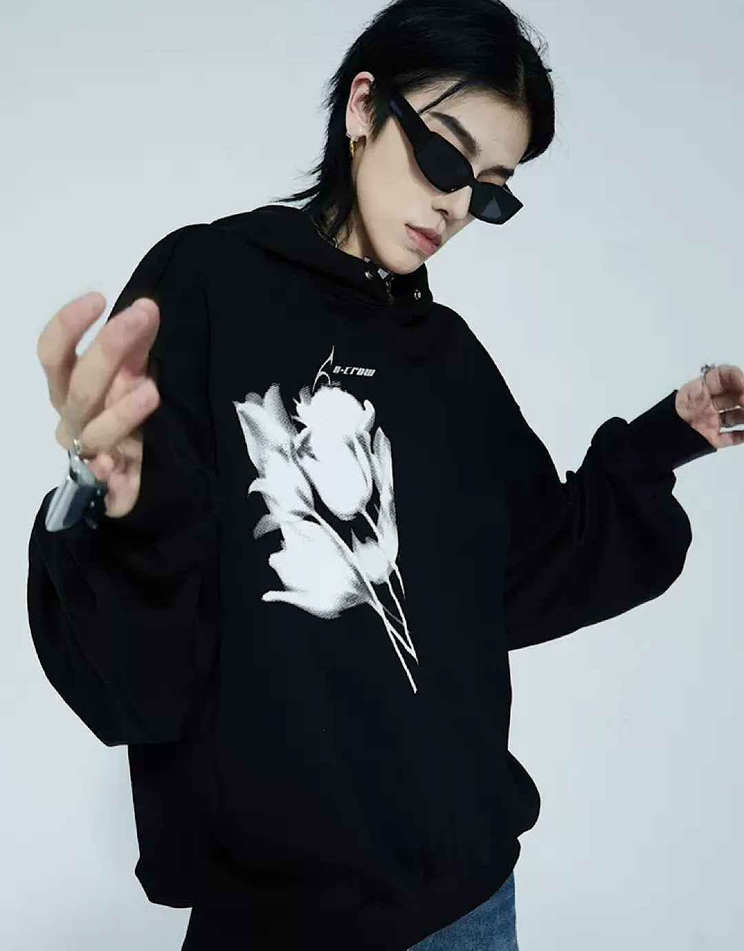 design black hoodie  US1704