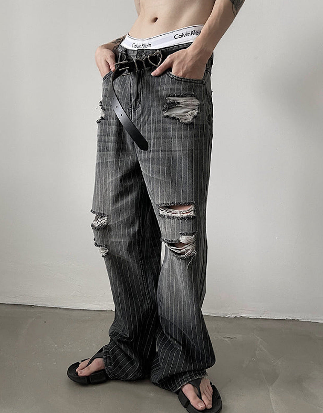 plaid damage pants  US1955