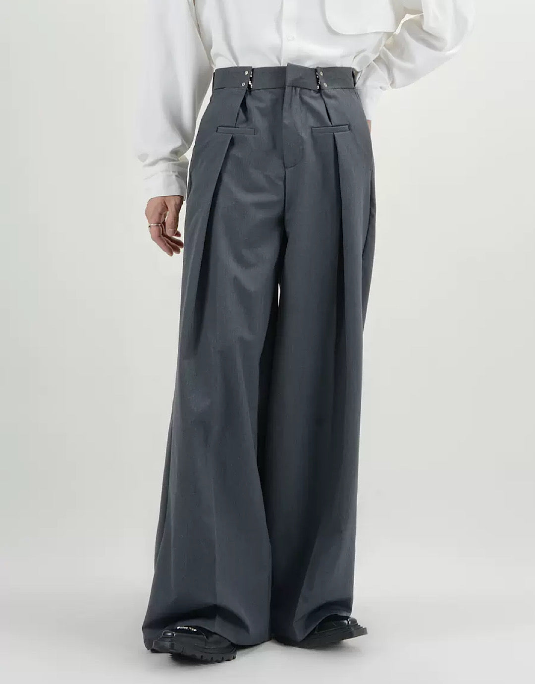 belt high waist pants  US1993