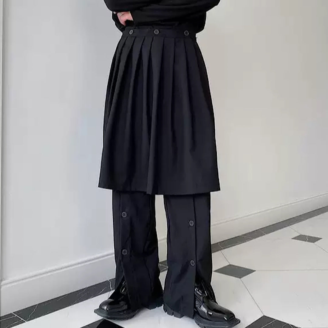 dark straight wide pants  US1012