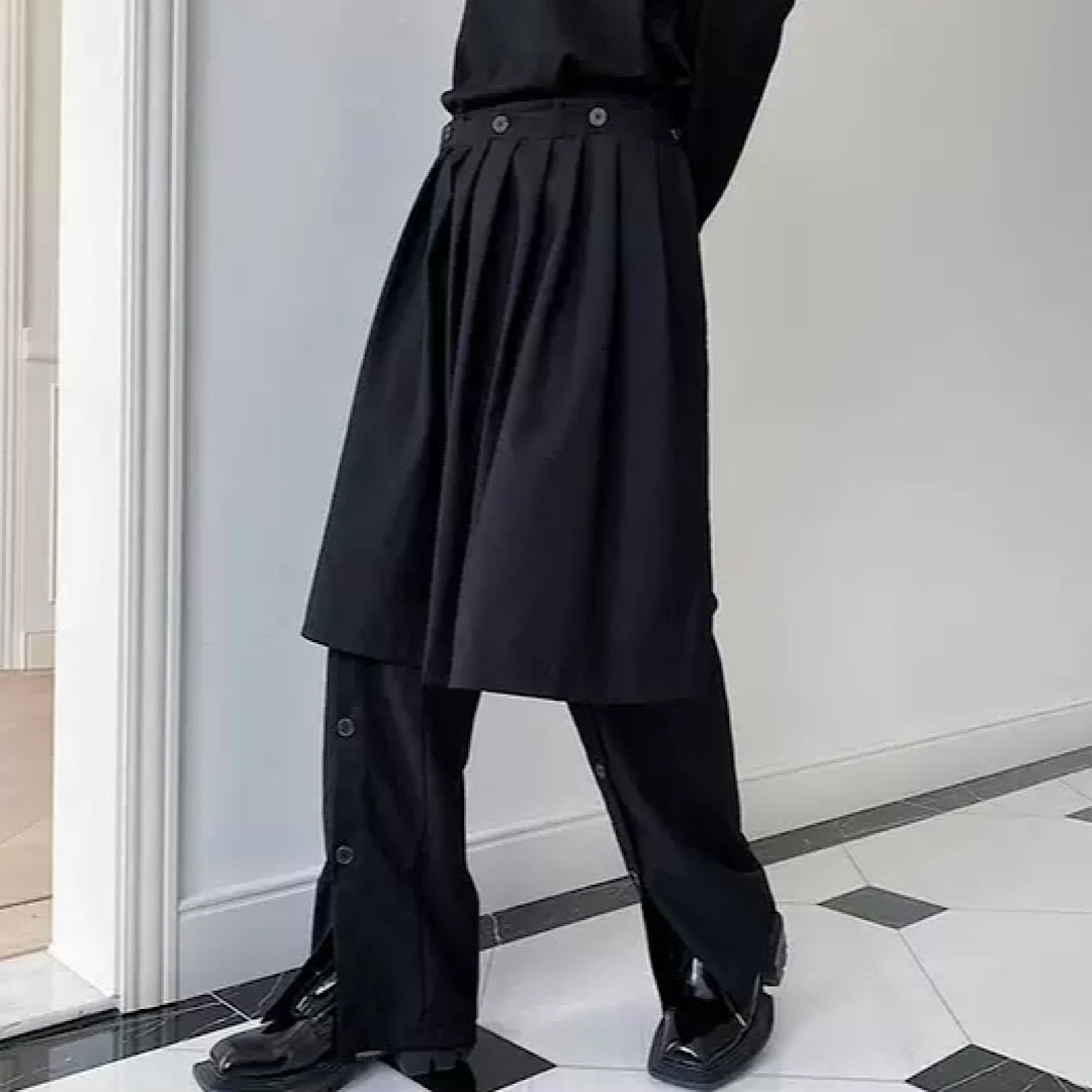 dark straight wide pants  US1012