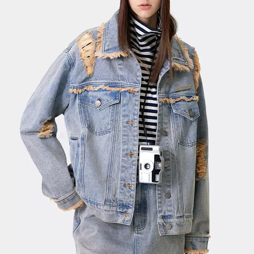 furleak denim jacket  US1930