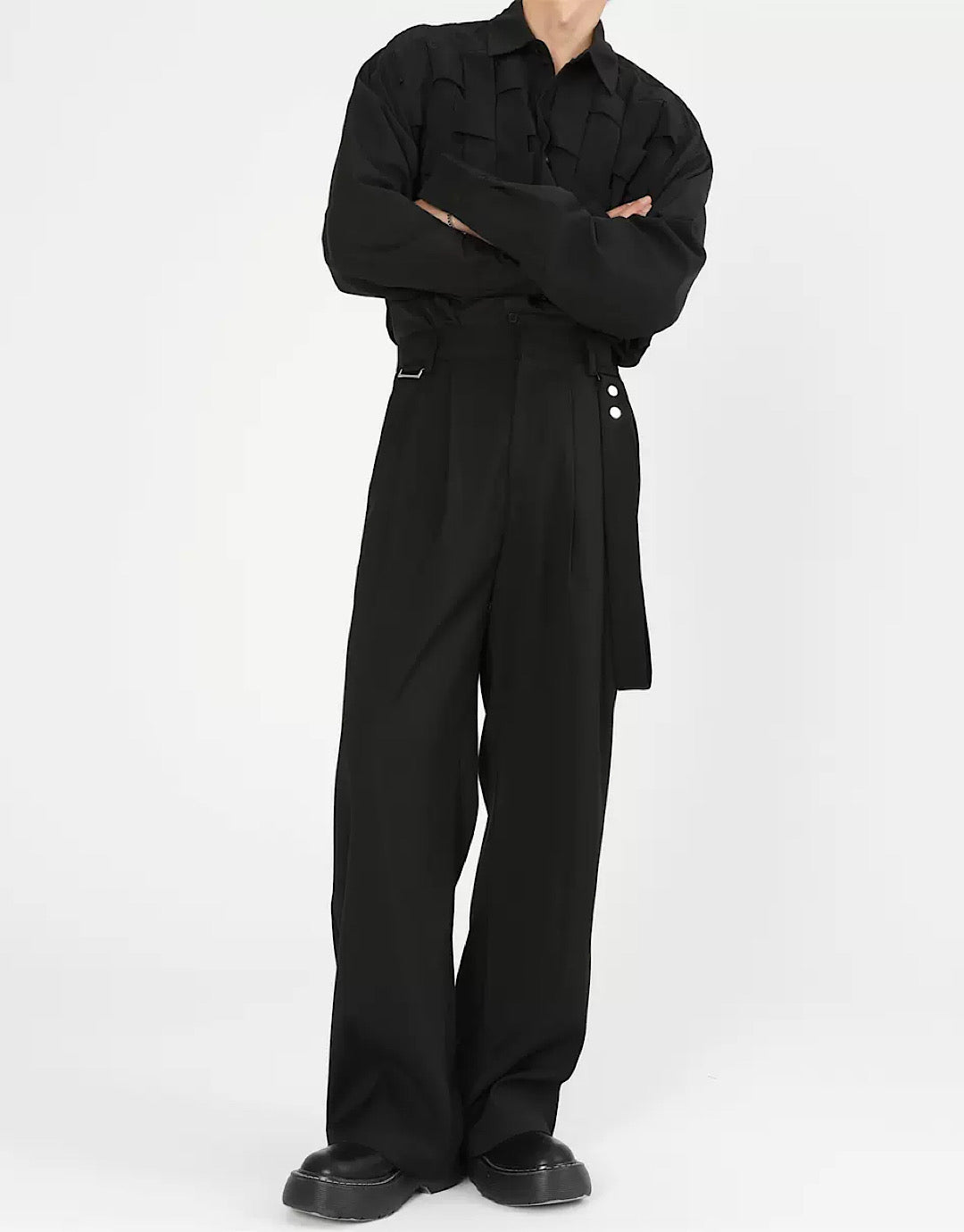 belted slacks pants  US1793