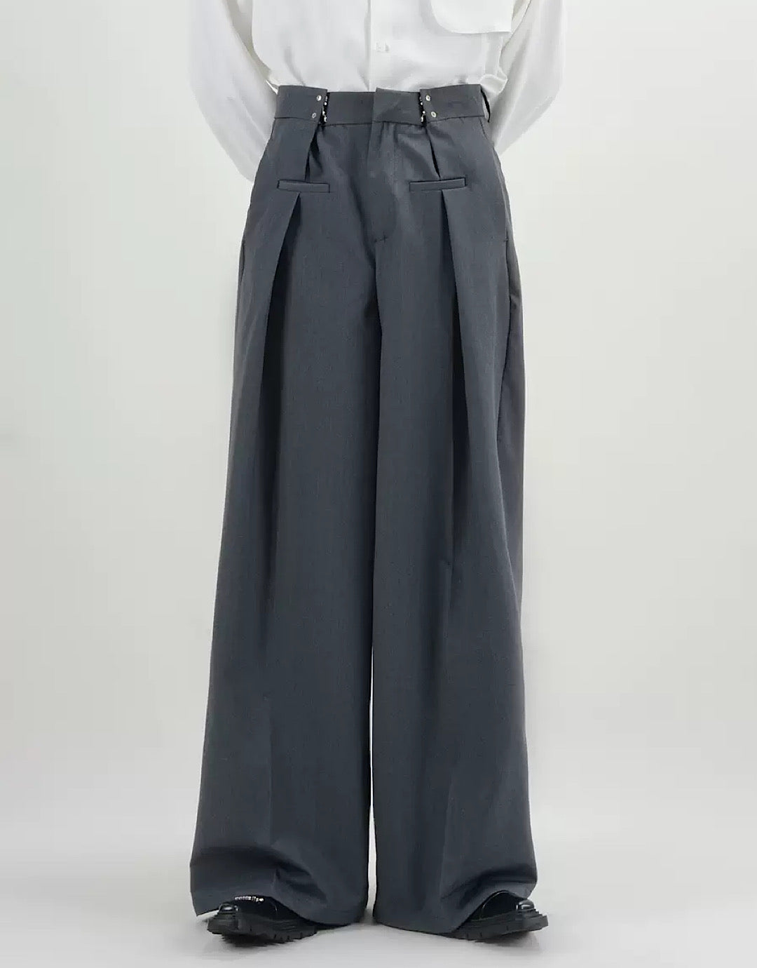 belt high waist pants  US1993