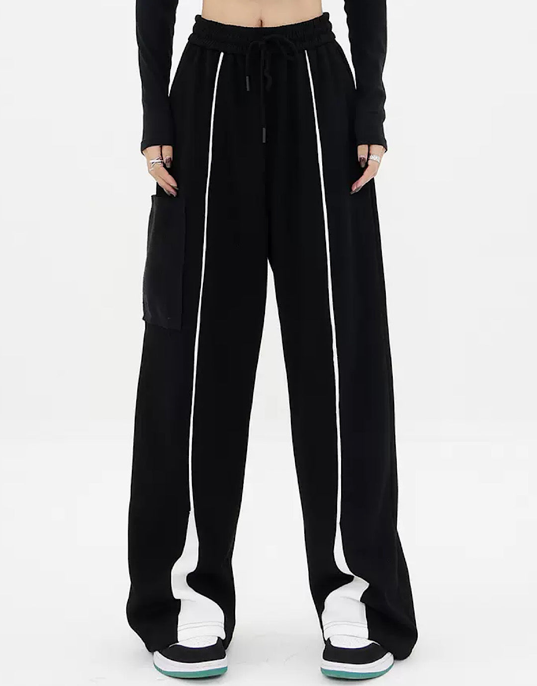 center line monochrome pants  US1676