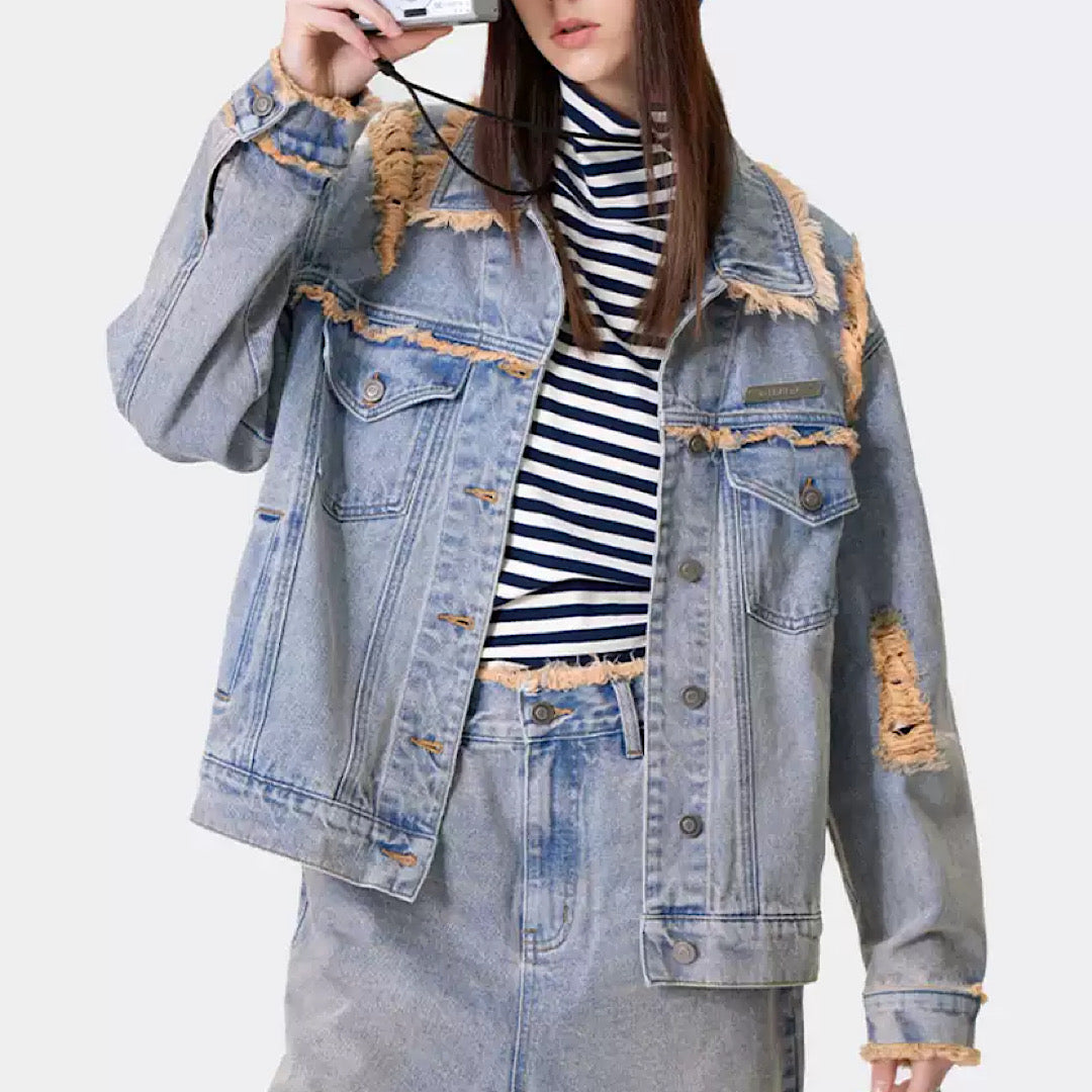 furleak denim jacket  US1930