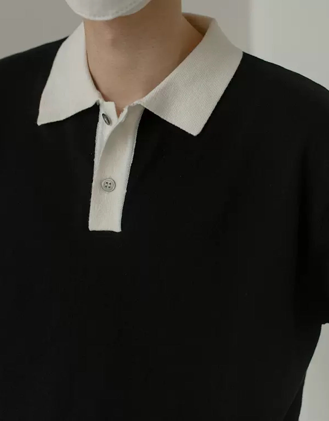 simple monochrome polo shirt  US1414