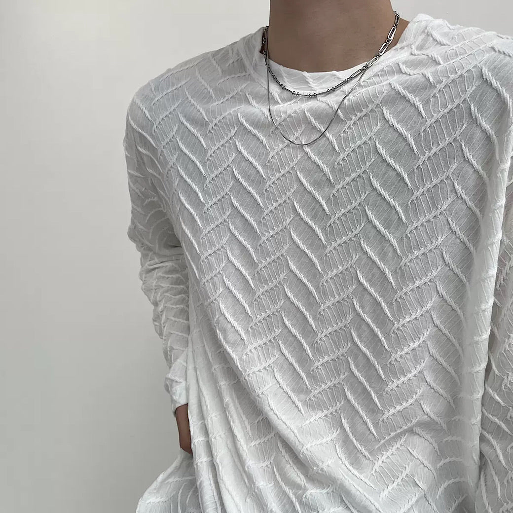 Total pattern long T-shirt  US1635