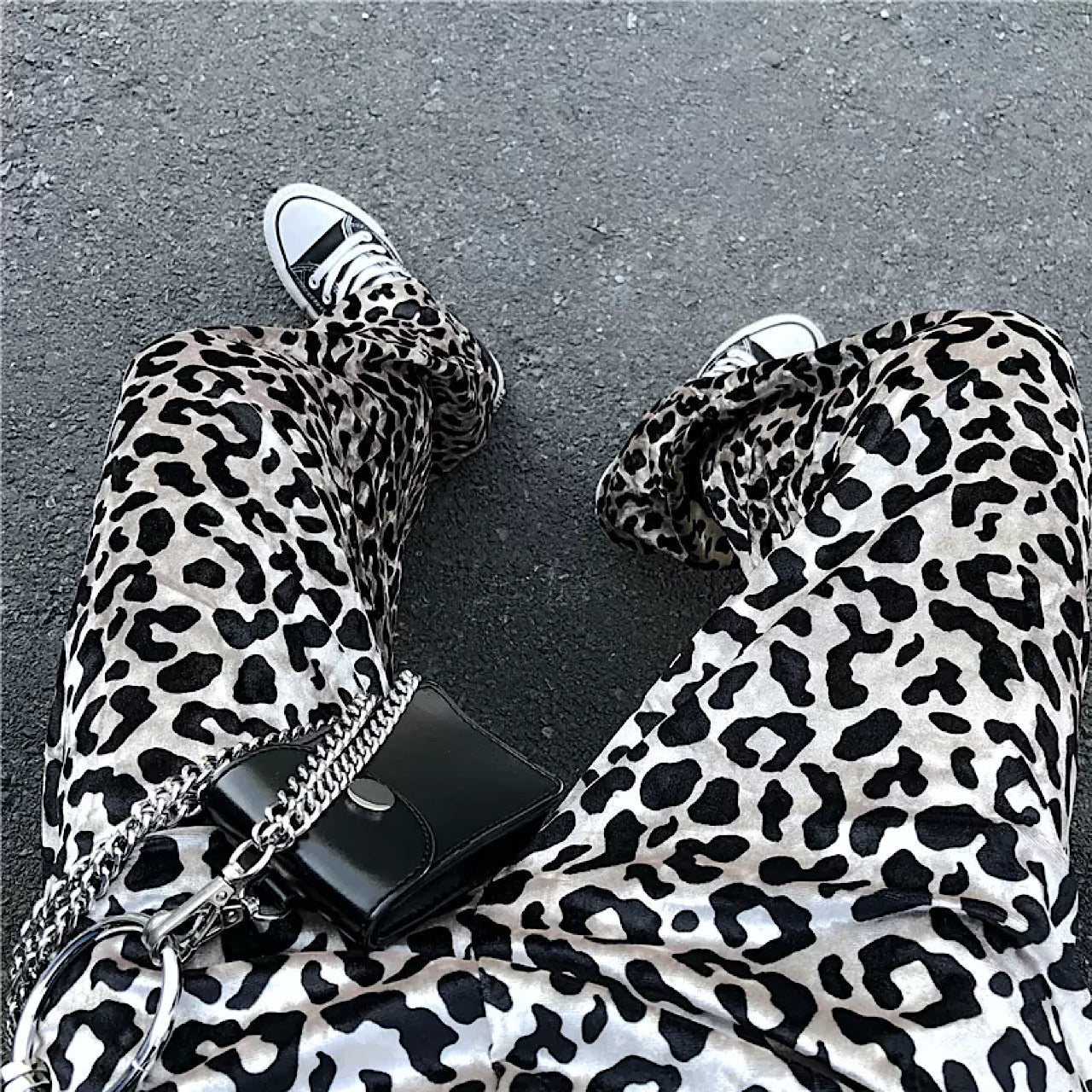 leopard print wide pants  US1350