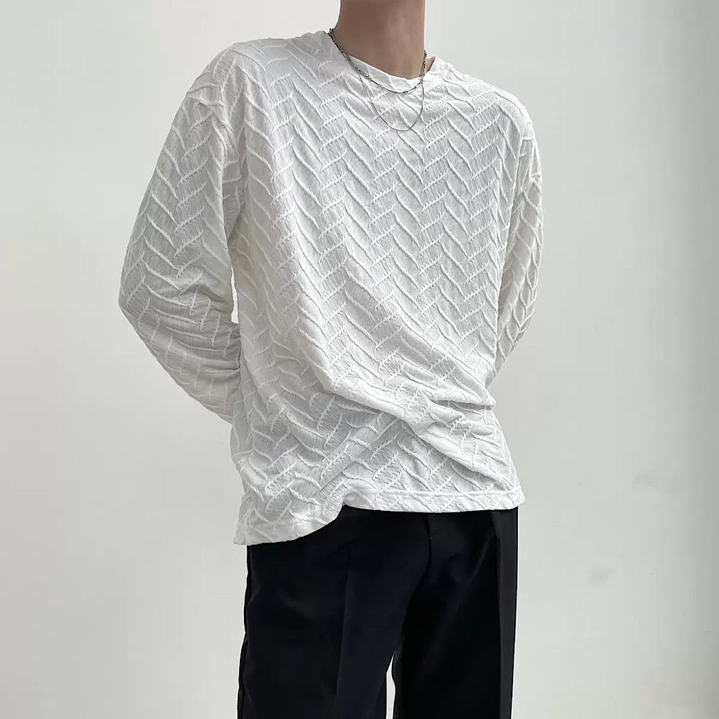 Total pattern long T-shirt  US1635