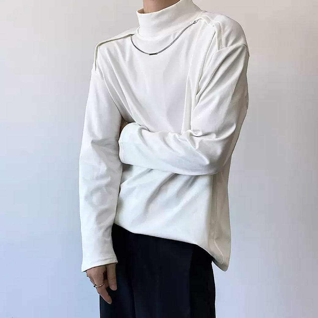 half-high collar long-sleeved T-shirt  US1147