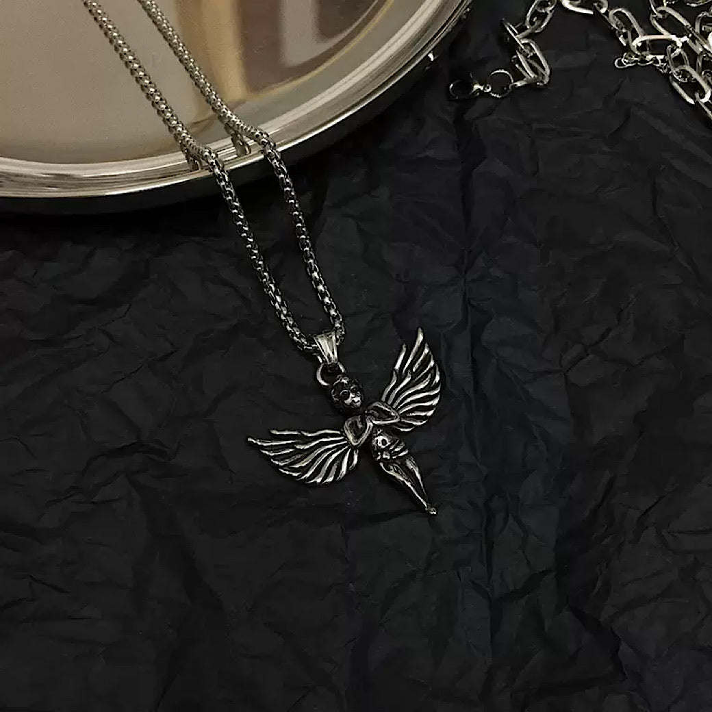 angel silver necklace  US1188