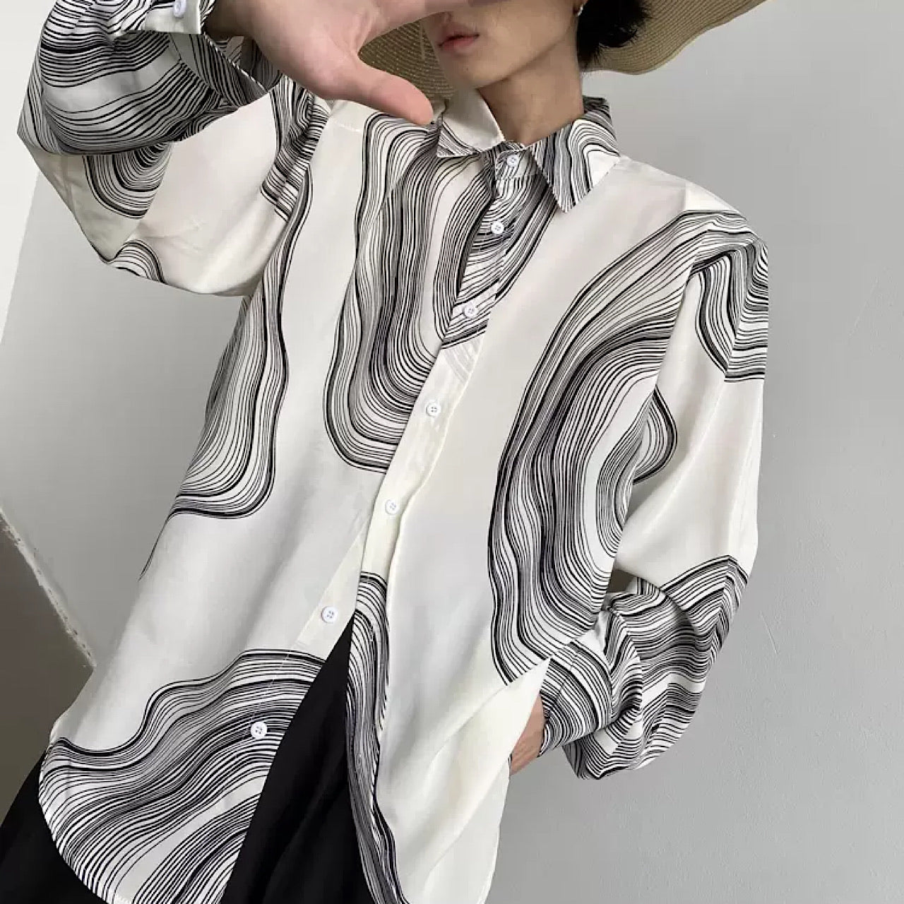 monochrome paint shirt  US1412