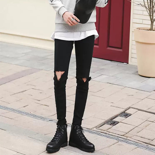 damage skinny pants  US1186