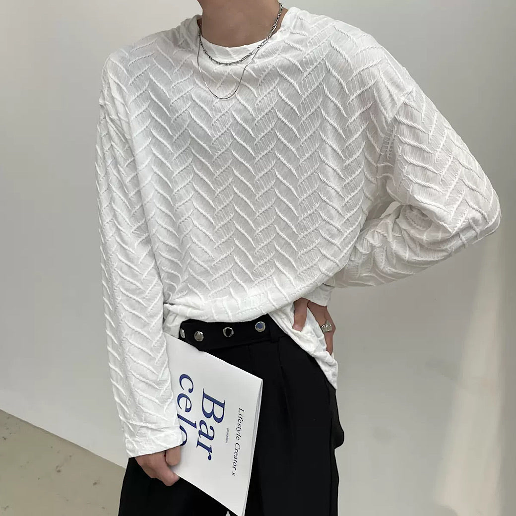 Total pattern long T-shirt  US1635