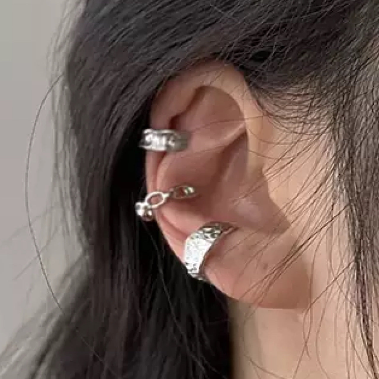 3-set silver ear cuff US1001