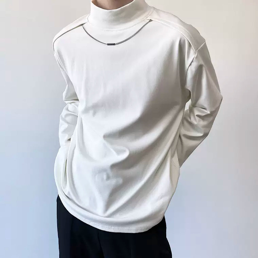 half-high collar long-sleeved T-shirt  US1147