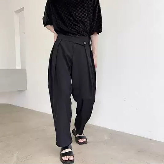 cross waist wide pants  US1178