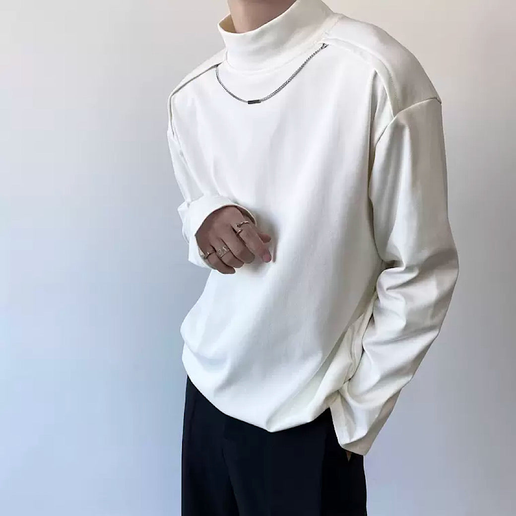 half-high collar long-sleeved T-shirt  US1147