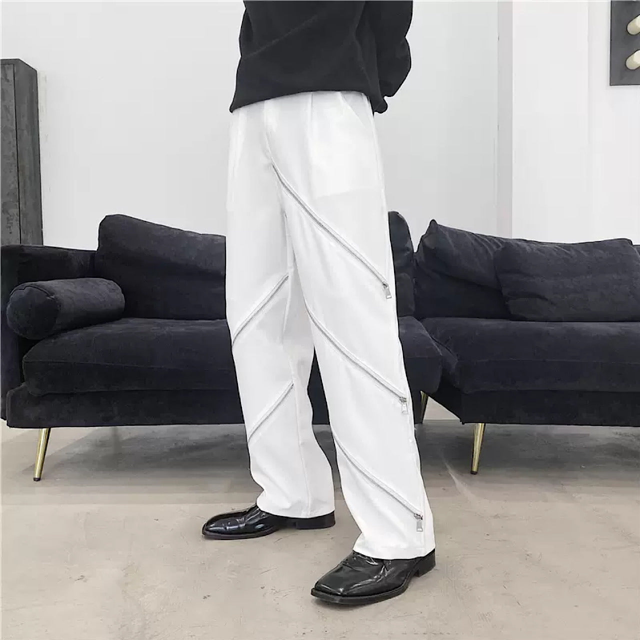 unique design zip pants  US1649