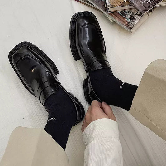 enamel black loafers  US1245