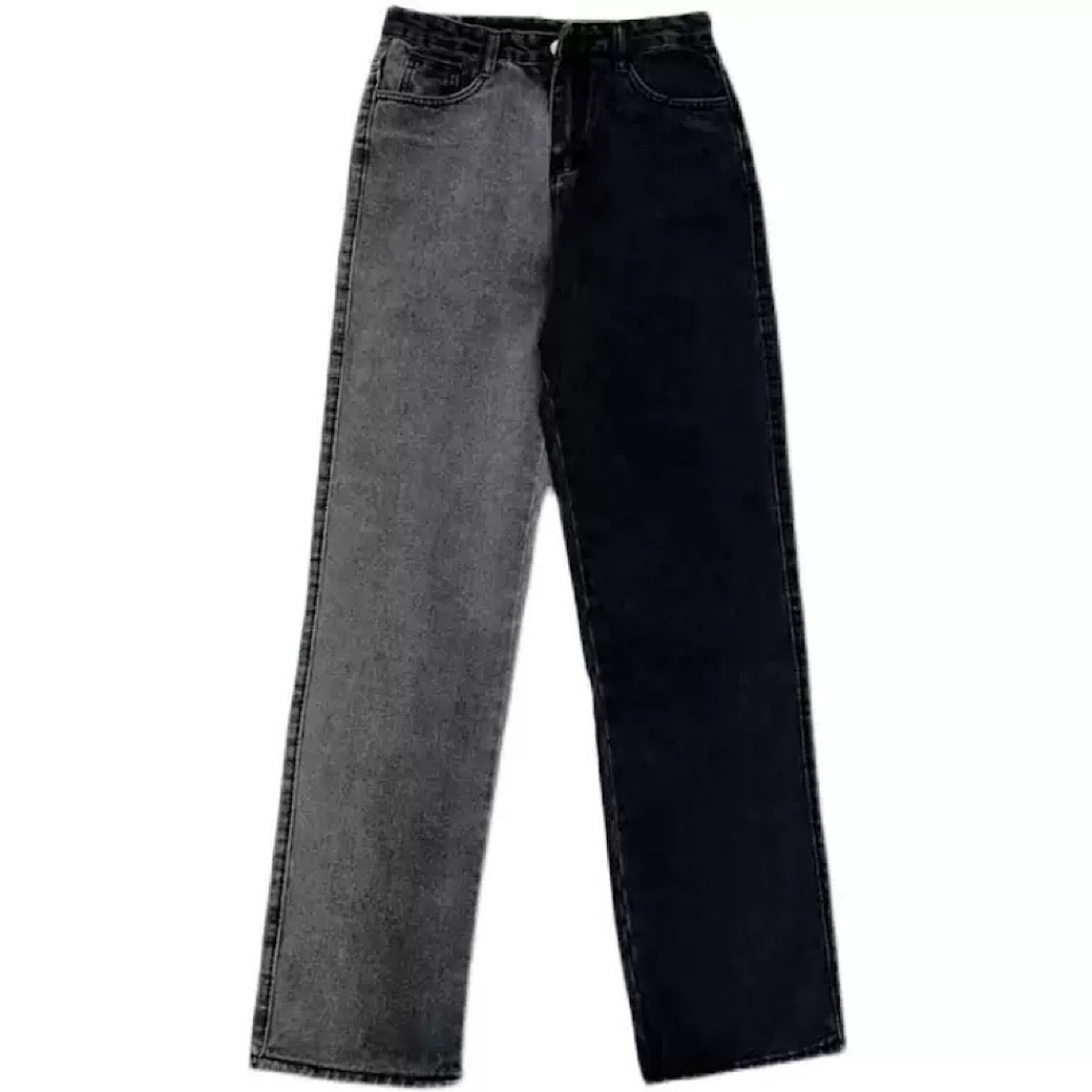 two-tone color pants  US1640