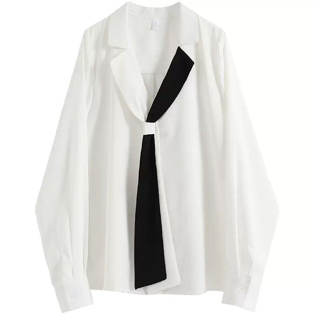 scarf design white shirt  US1155