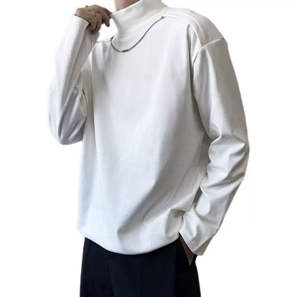 half-high collar long-sleeved T-shirt  US1147