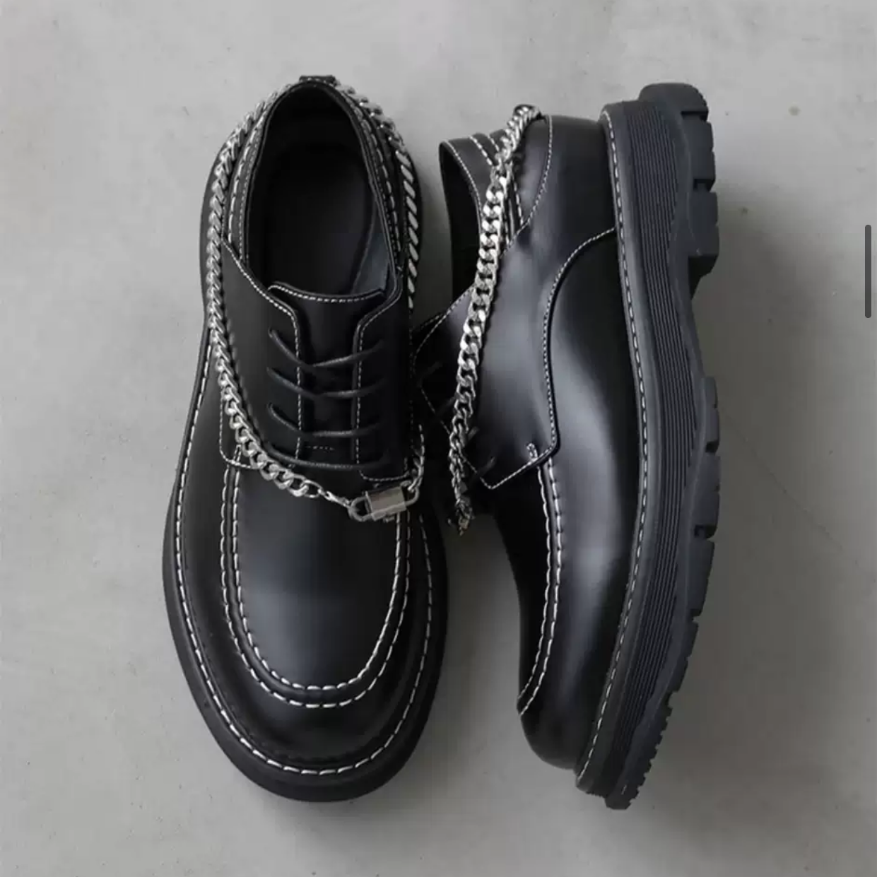 chain design leather shoes  US1141